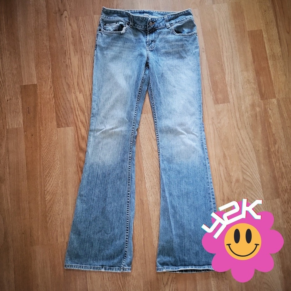 Vintage Y2K Culture Stretch Bootcut Jeans 29x33.5 Light Wash Distressed‎